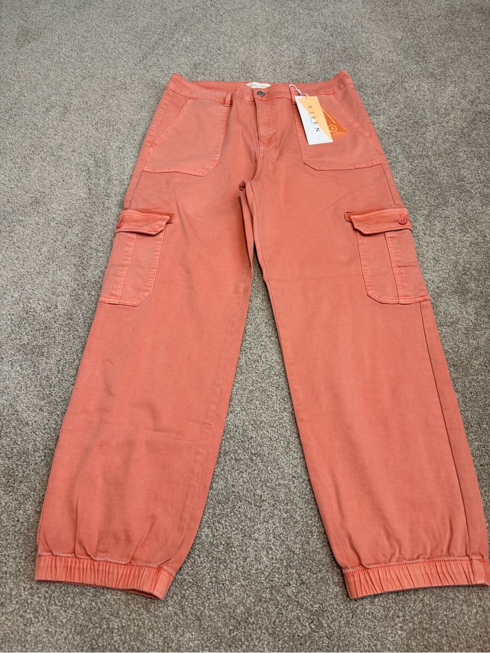 Risen Coral Cargo Pocket Jogger Pants